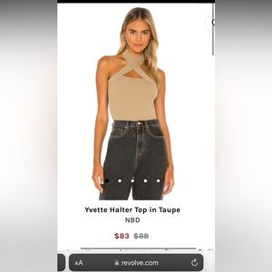 Revolve NBD Yvette Halter Top in Taupe